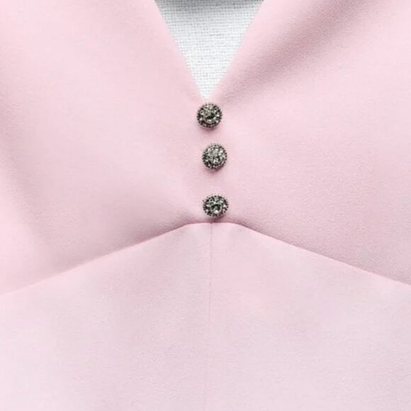 ZARA Jewel Button Pinafore Dress - Picture 4 of 9